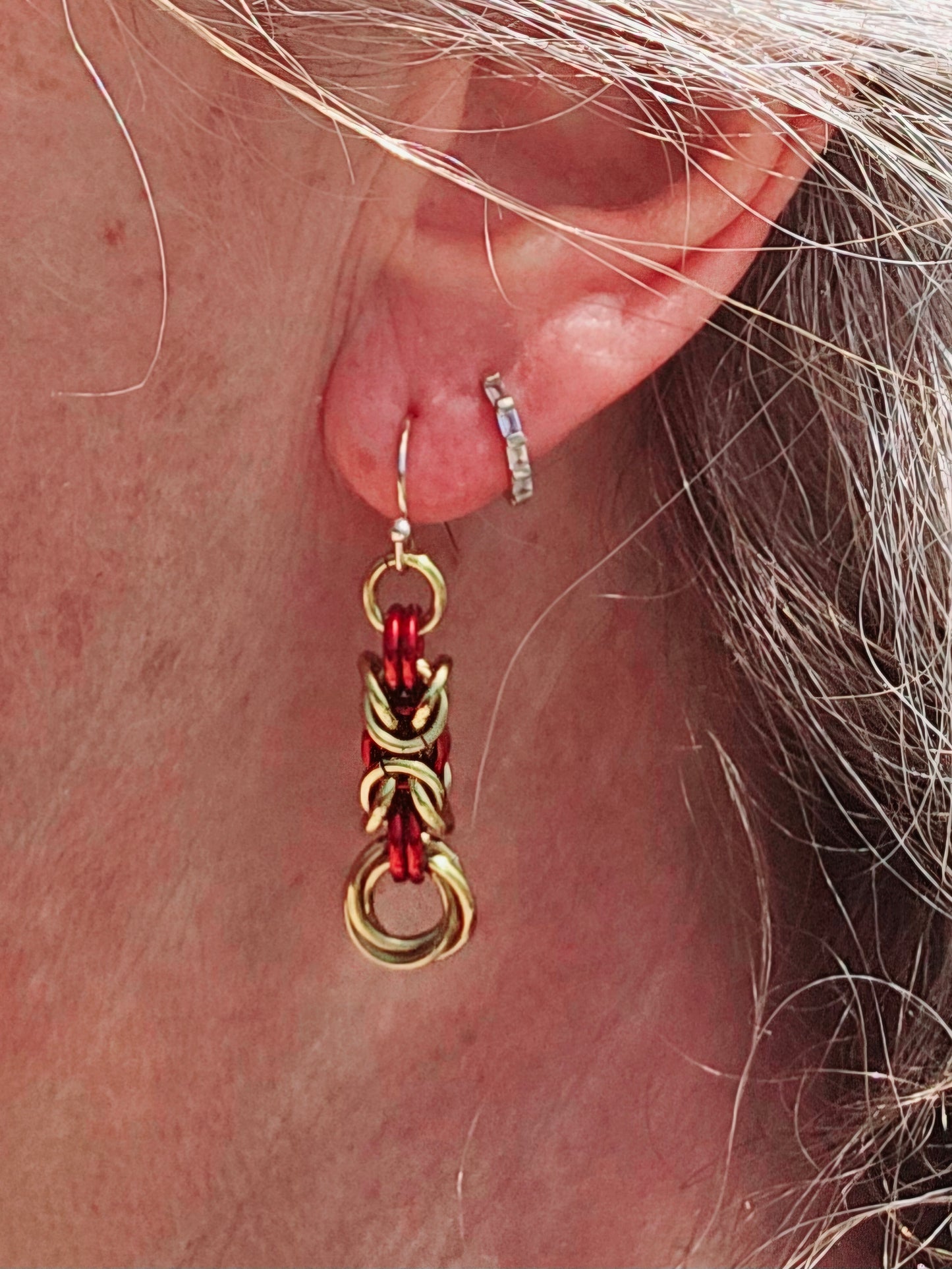 Byzantine Rose Chainmaille Earrings
