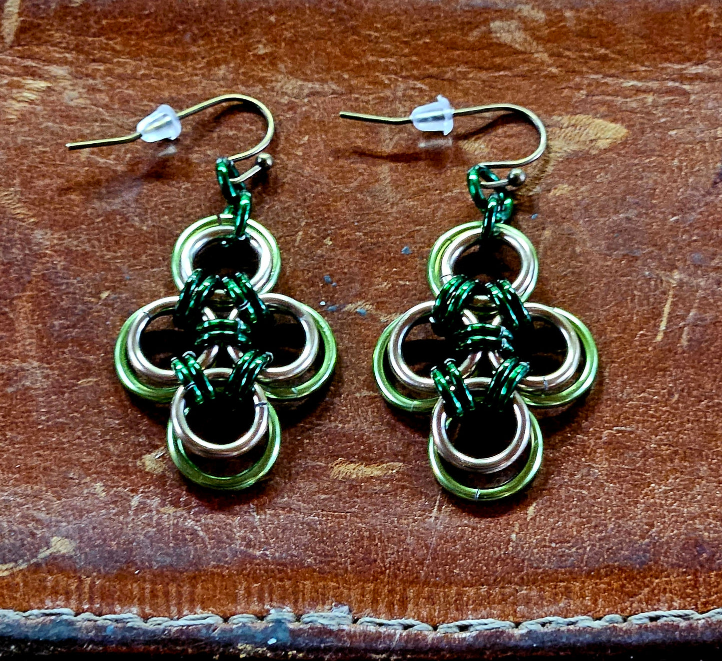 ✨️🎶 Japanese Cross Chain Maille Earrings