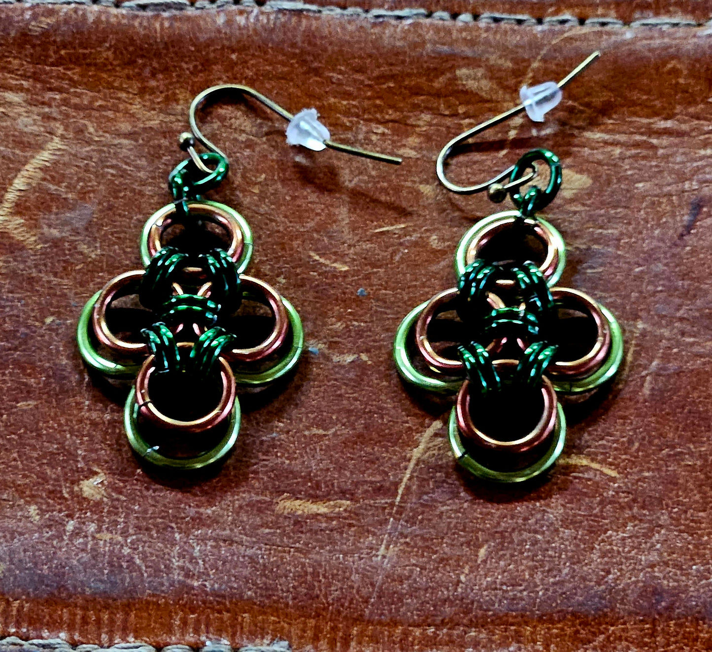 ✨️🎶 Japanese Cross Chain Maille Earrings