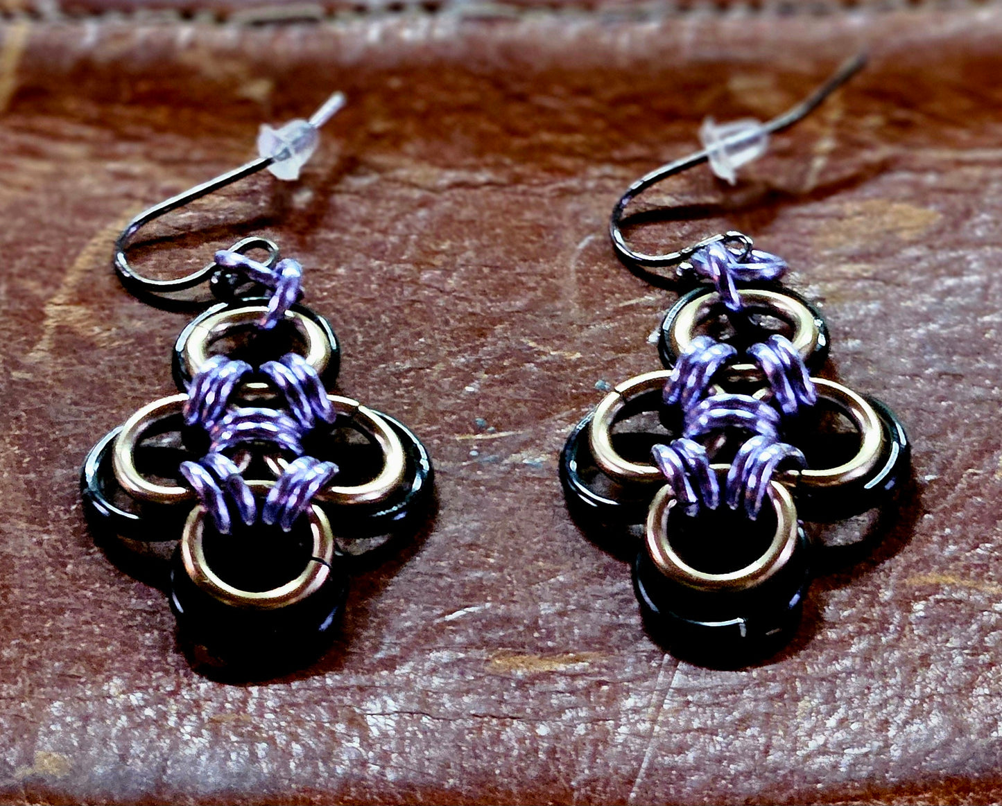 ✨️🎶 Japanese Cross Chain Maille Earrings
