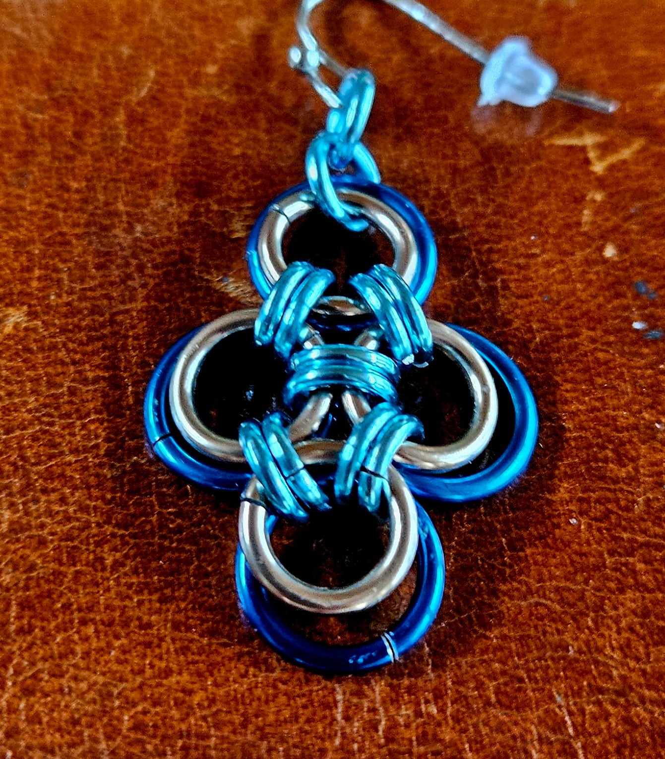 ✨️🎶 Japanese Cross Chain Maille Earrings