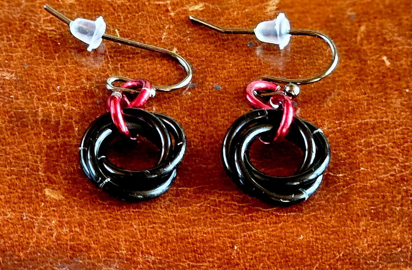 Tiny Mobius Flower Chain Maille Earrings