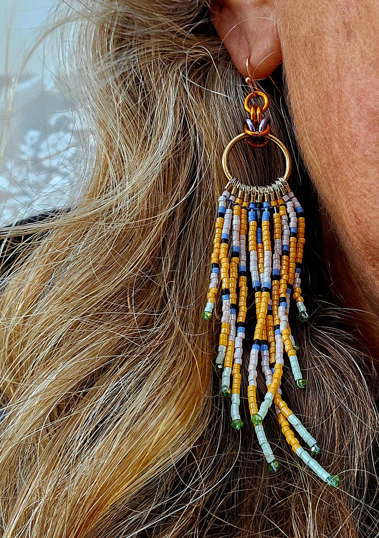 Byzantine Circle Chain Maille ⛓️ with glass beads
