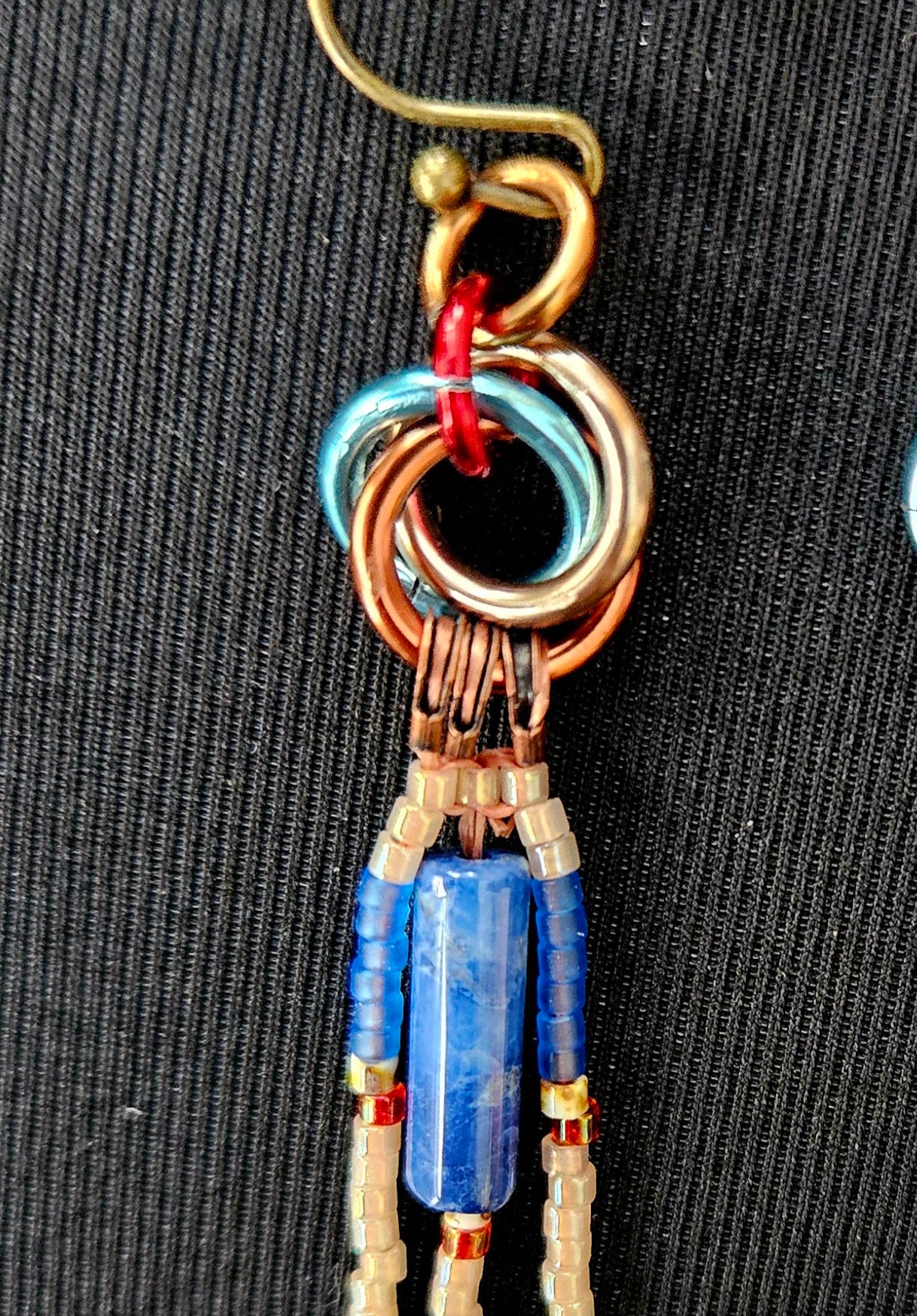 Plaid Mobius flower chain Maille ⛓️ with Japanese beads