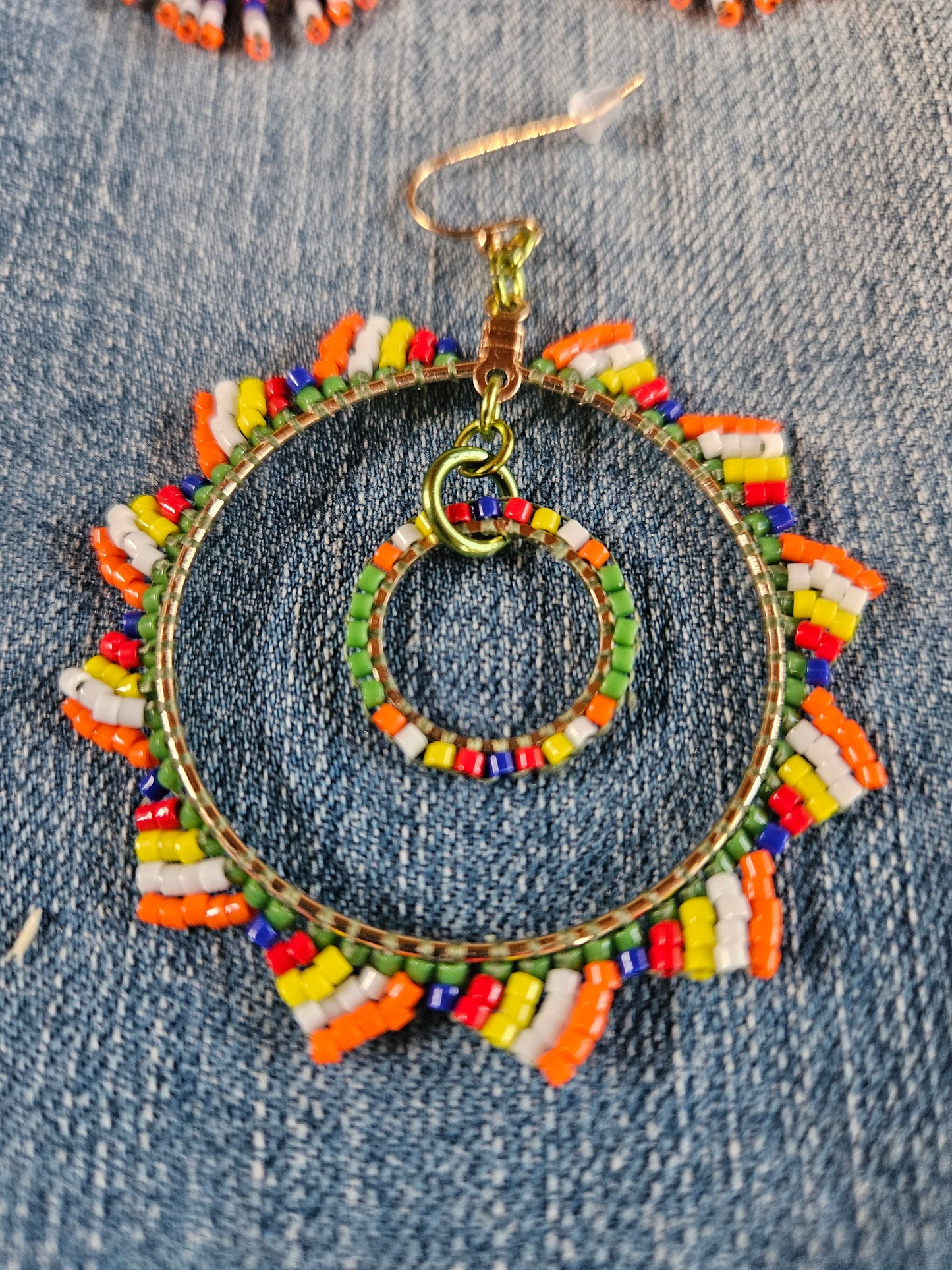 African Vibrations Collection - Large Fancy Hoops