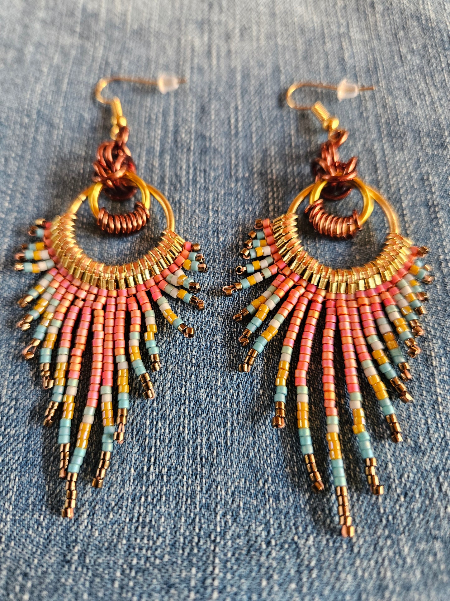 Frosted Fall Leaves Collection 🍂 🍁 🍃 Feather Fringe Earrings