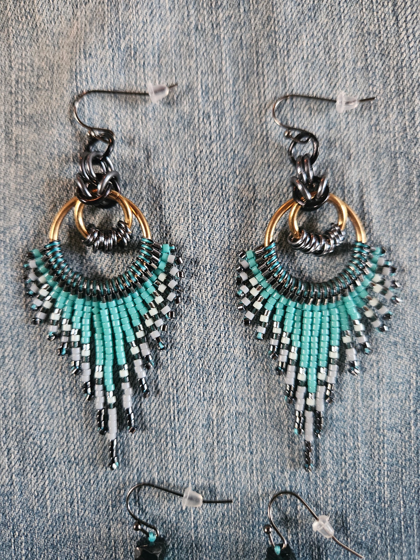 Glacier Mist Collection - Feather Fringe Earrings