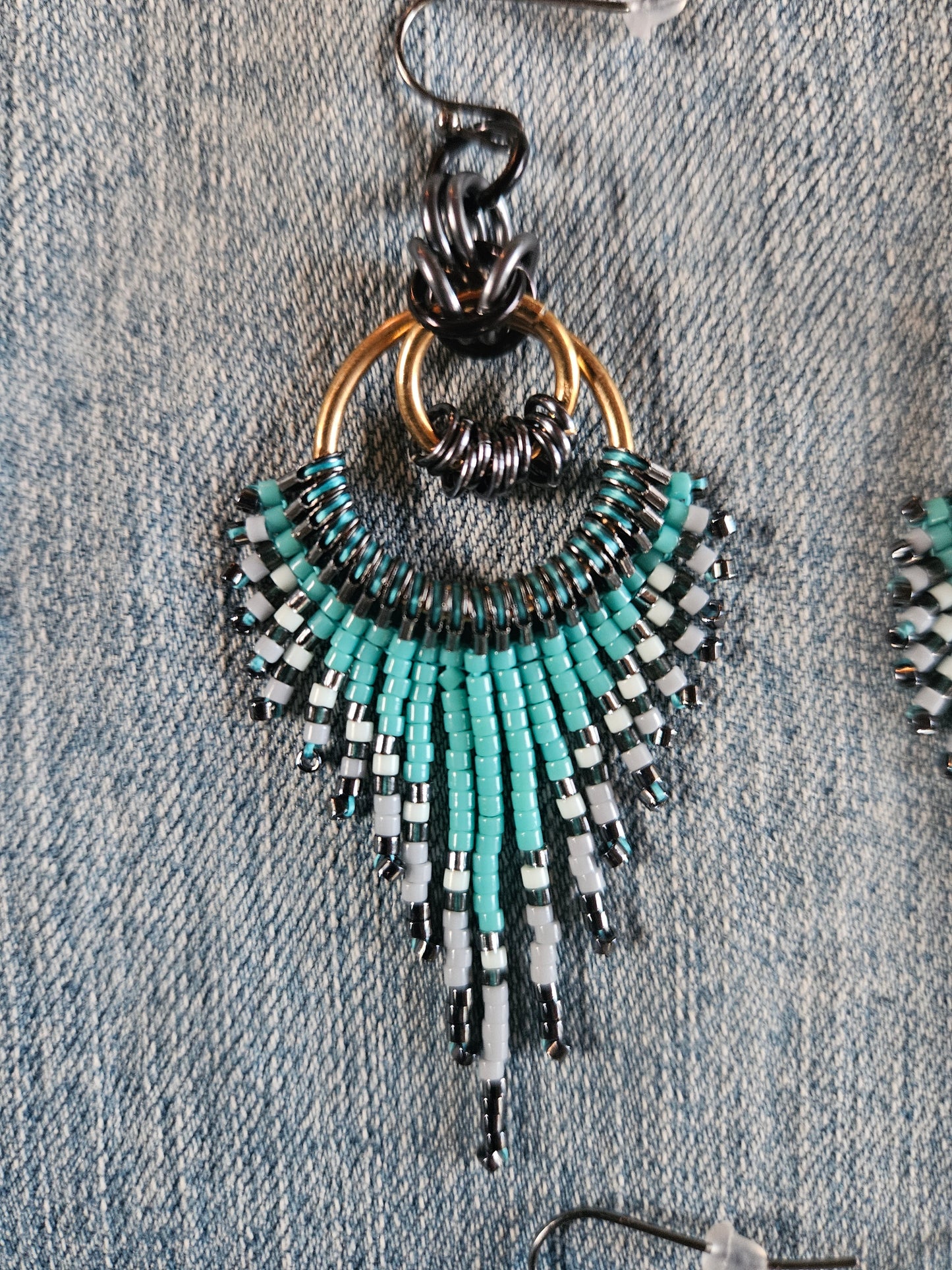 Glacier Mist Collection - Feather Fringe Earrings