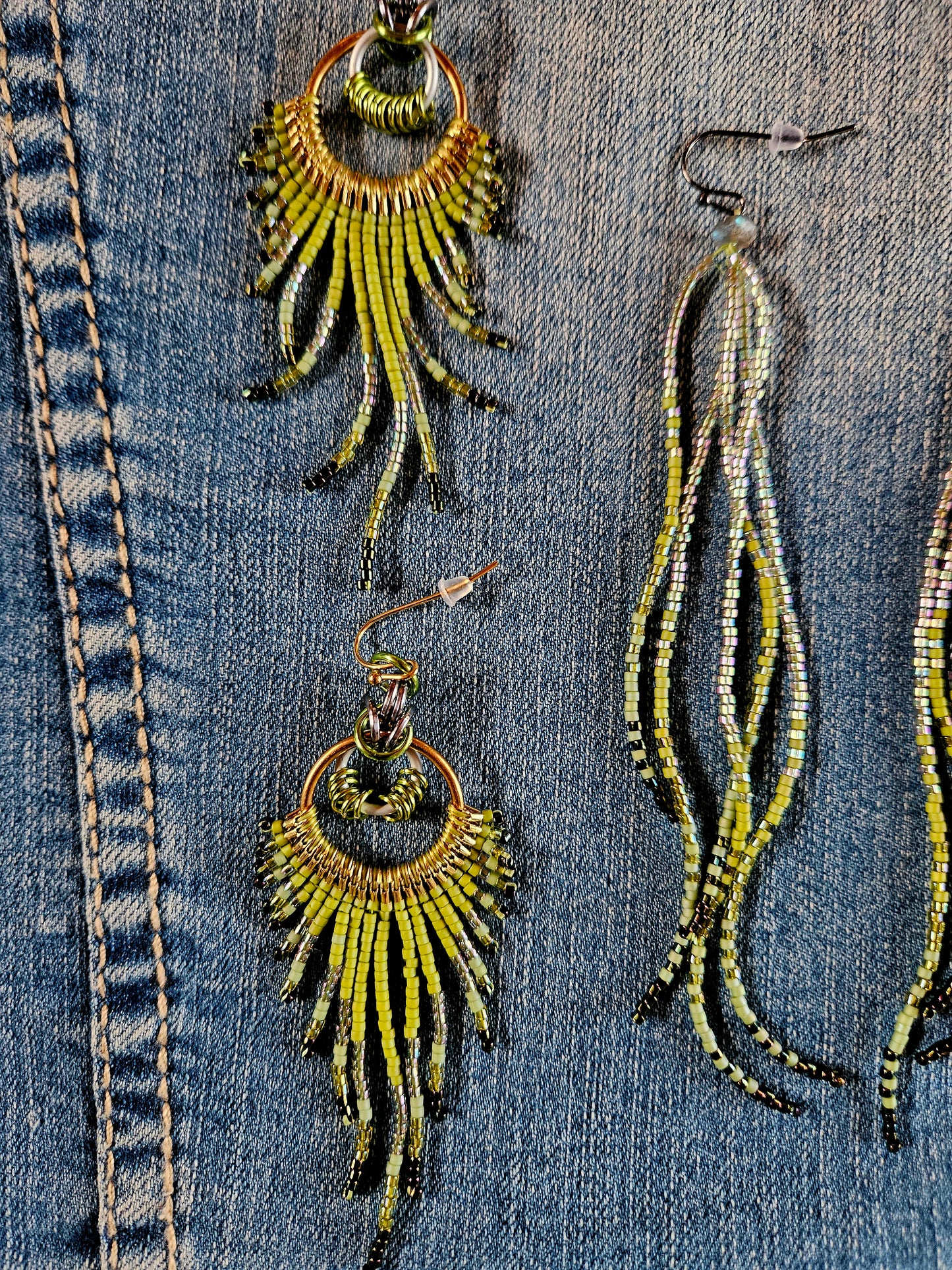 Avocado Charm 🥑 - Feather Fringe Earrings