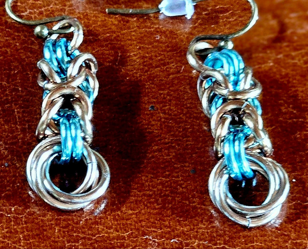 Byzantine Rose Chainmaille Earrings
