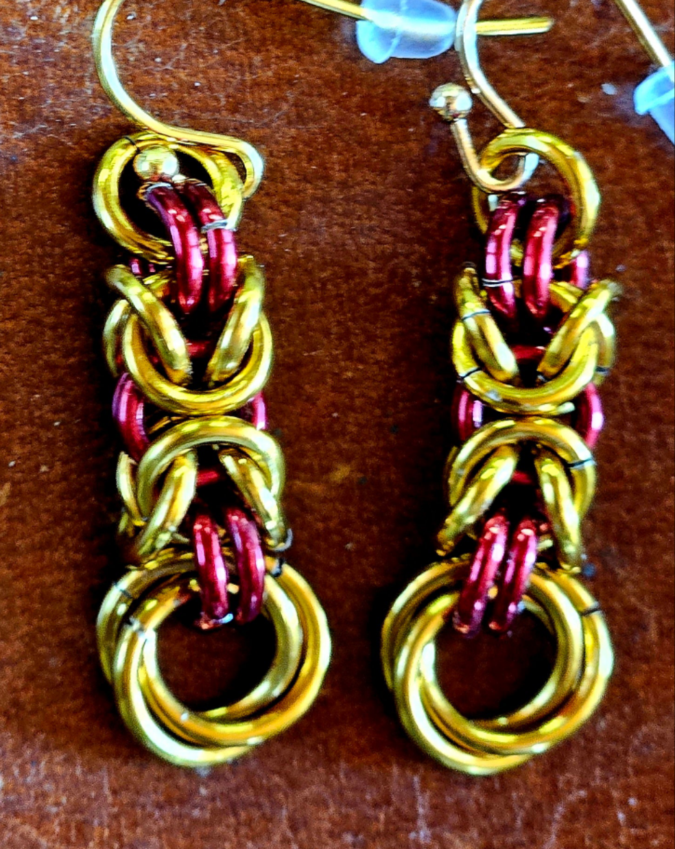 Byzantine Rose Chainmaille Earrings