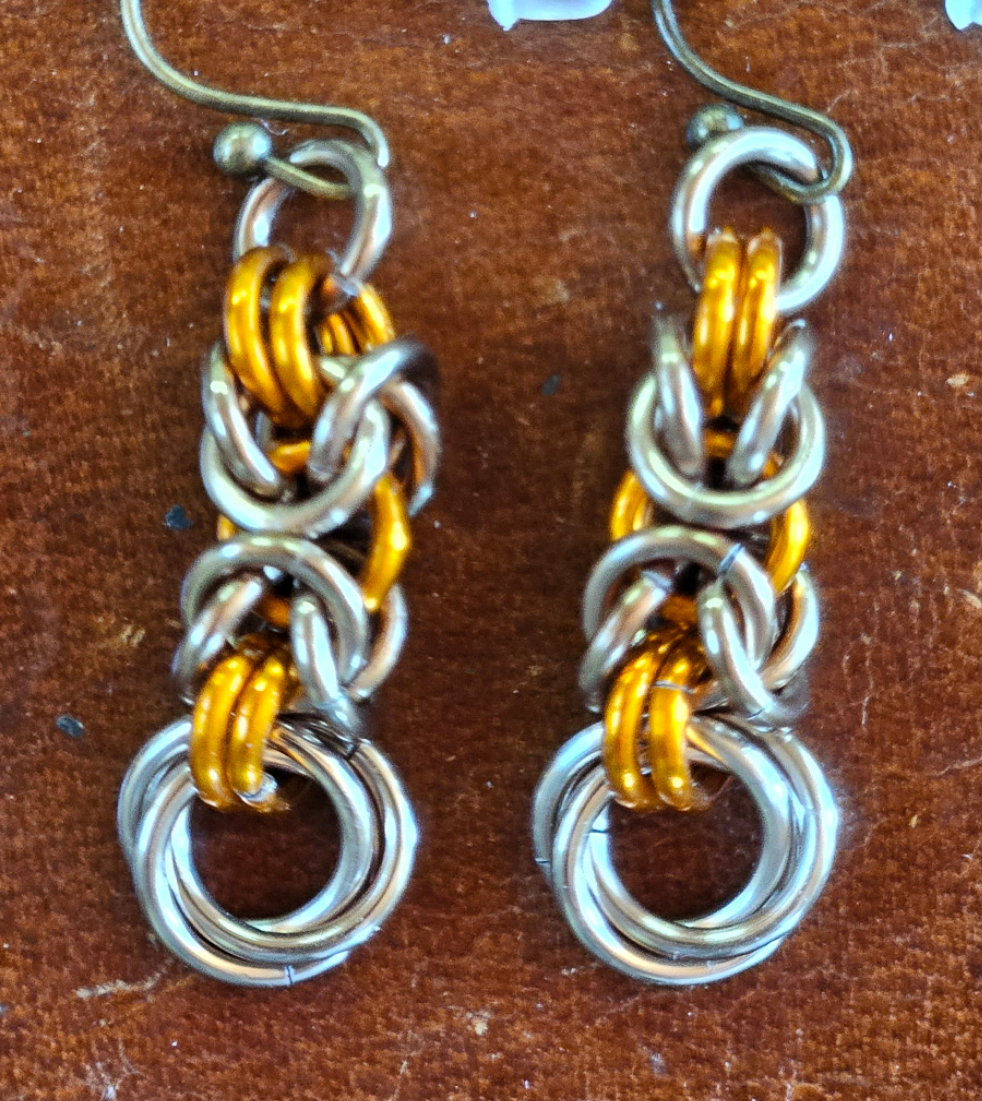 Byzantine Rose Chainmaille Earrings