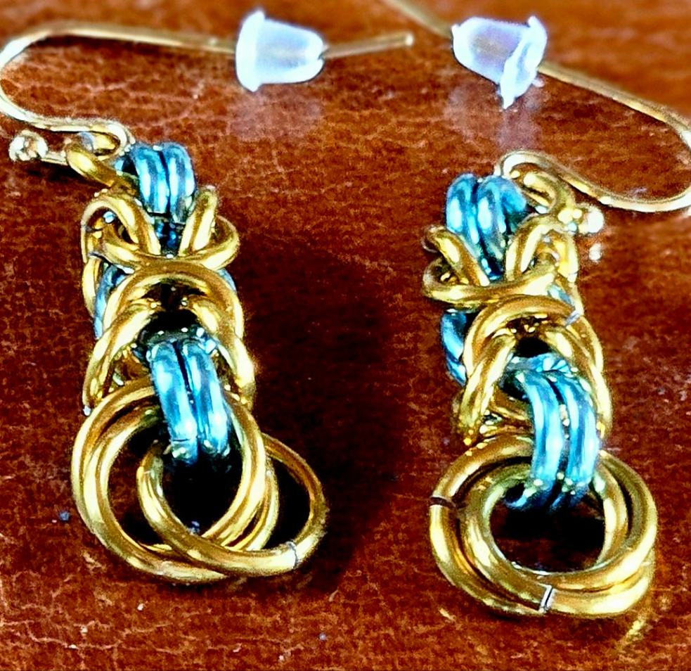 Byzantine Rose Chainmaille Earrings