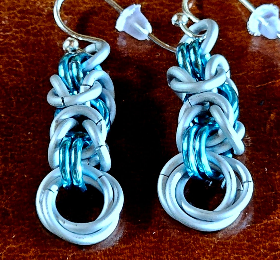 Byzantine Rose Chainmaille Earrings
