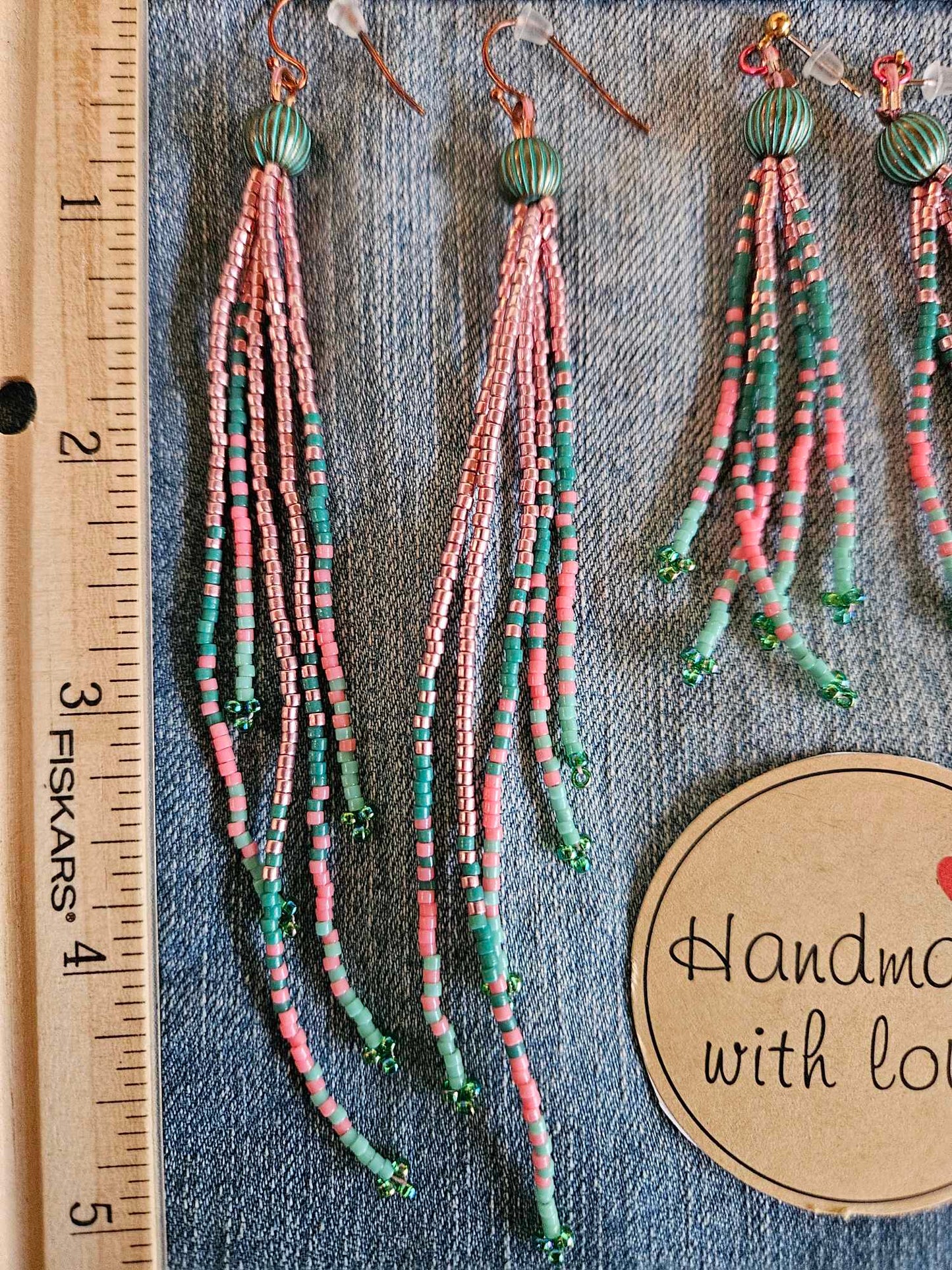 Ibiza Shimmer- Long Fringe Beaded Earrings