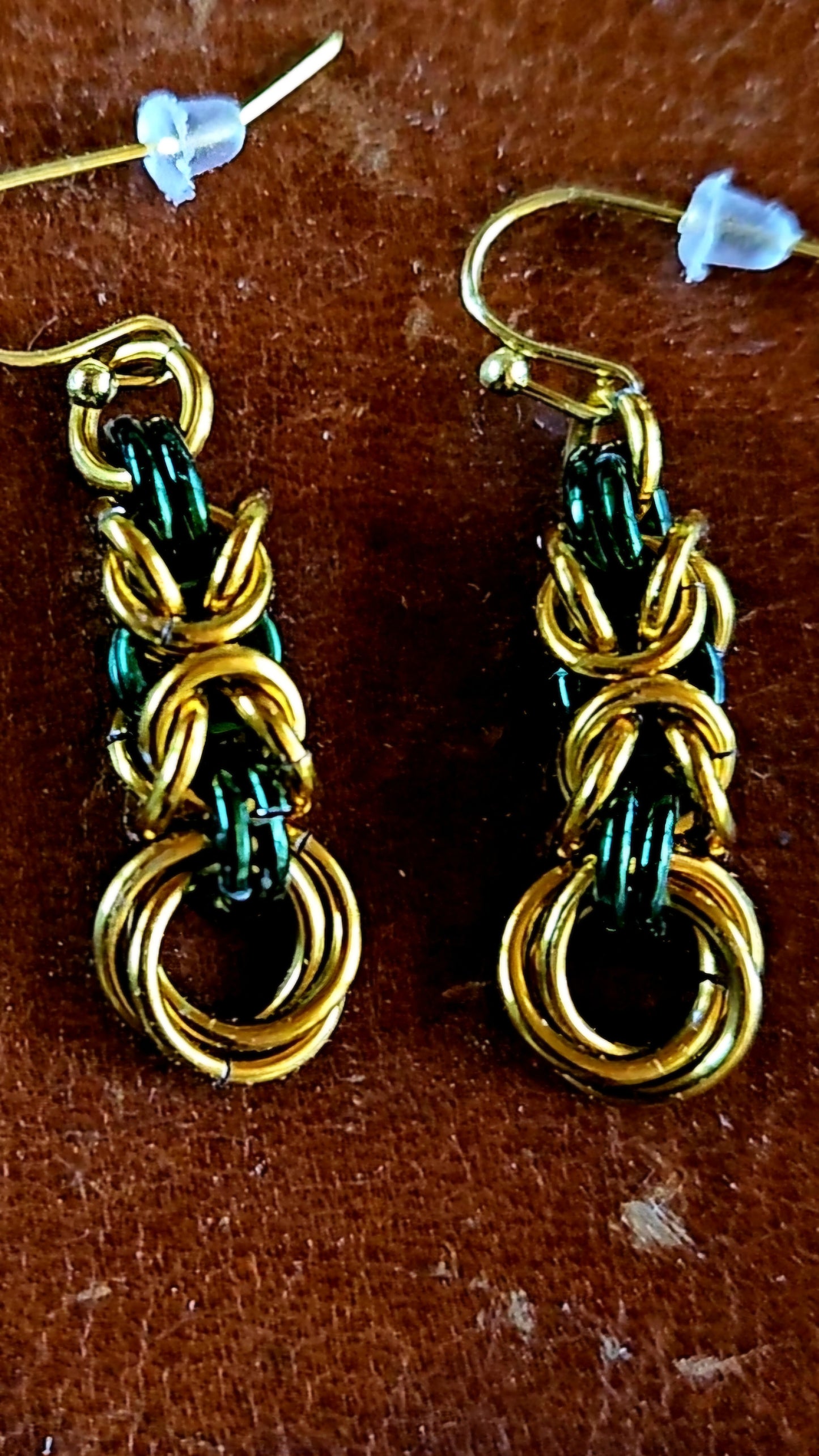 Byzantine Rose Chainmaille Earrings
