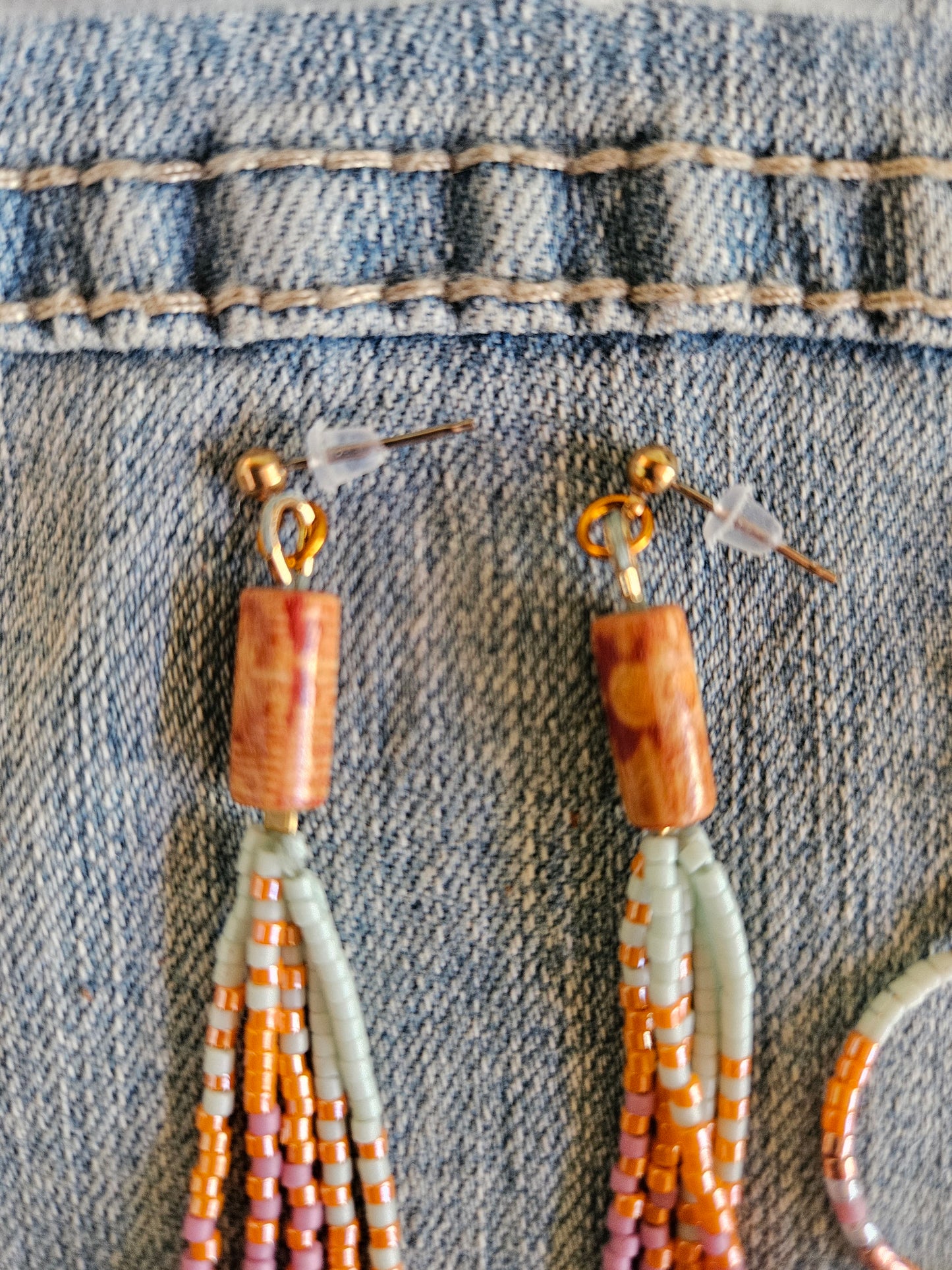 Pastel Chique Short Fringe Earrings