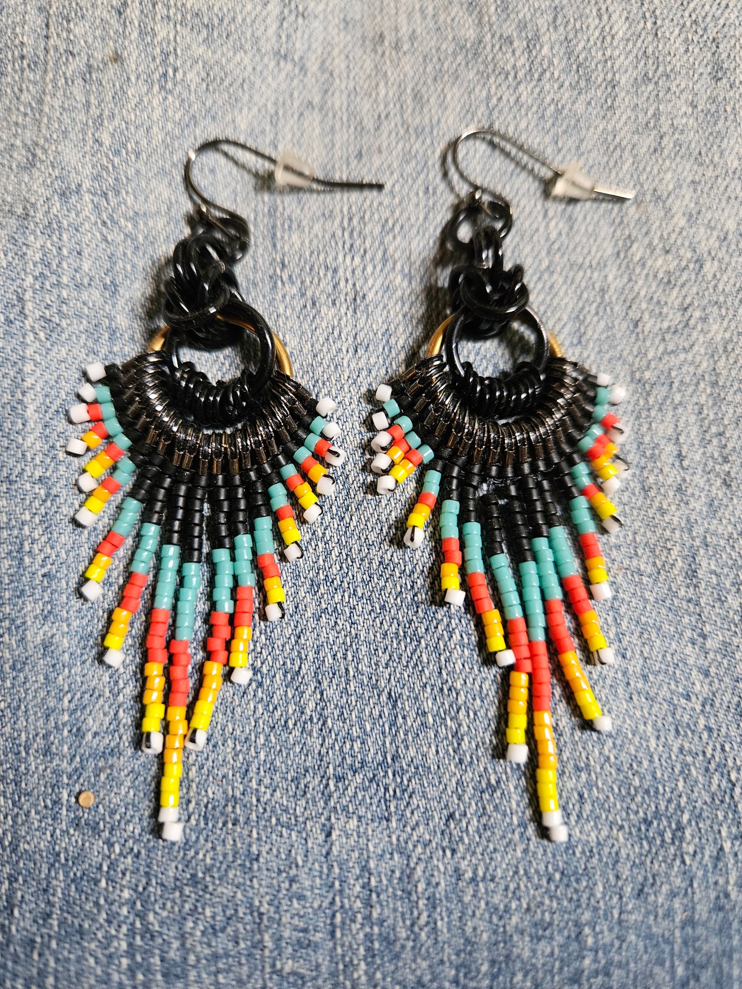 Indigenous inspiration Feather Fringe Earrings