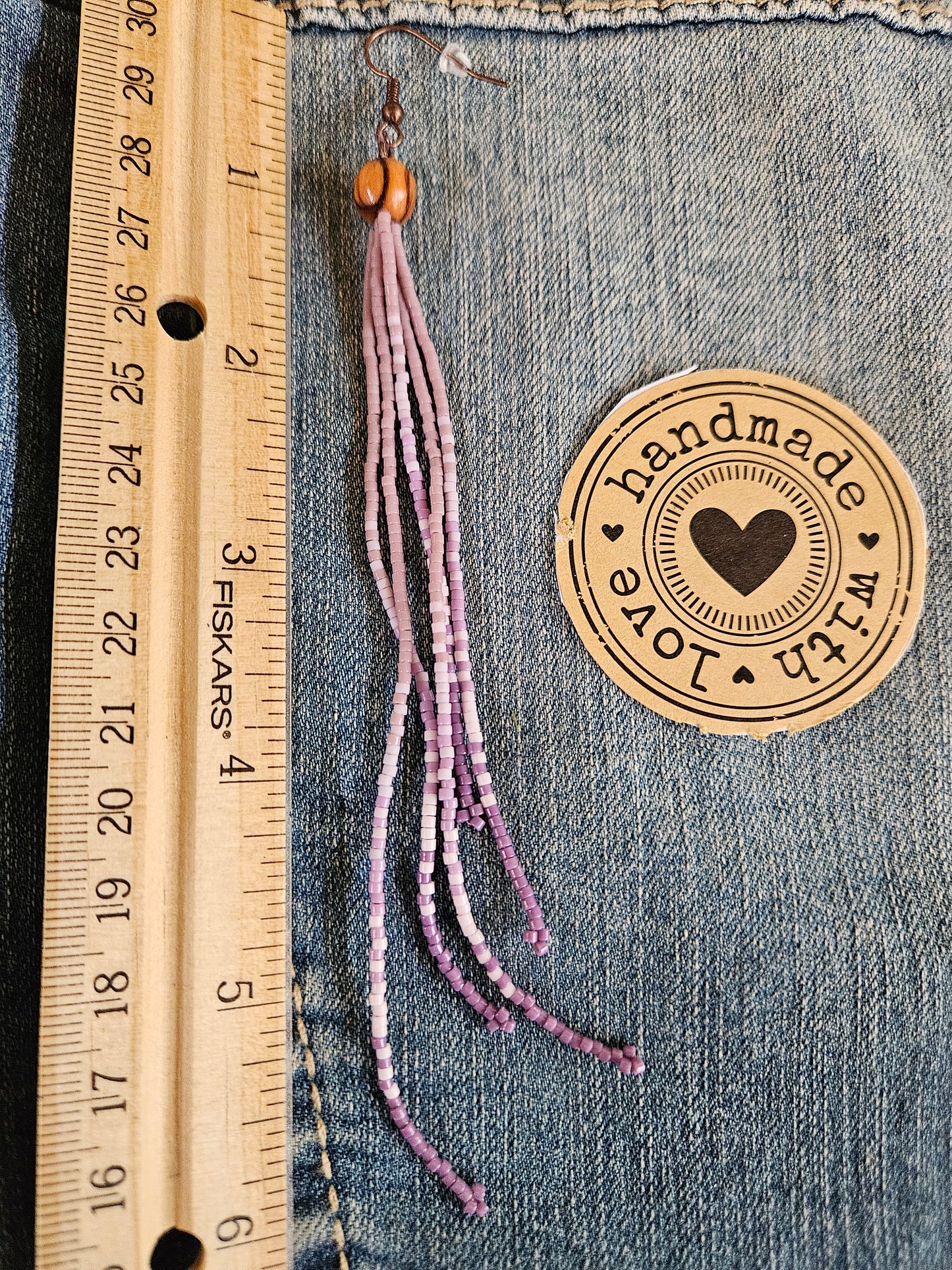 Purple Pastel - Long Fringe Earrings
