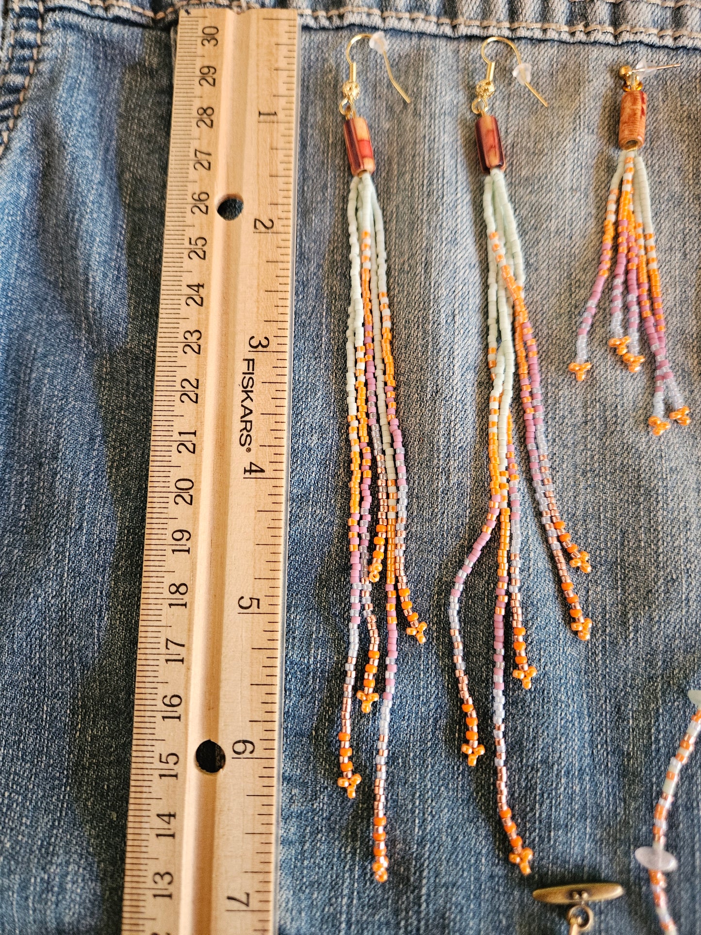 Pastel Chique Short Fringe Earrings
