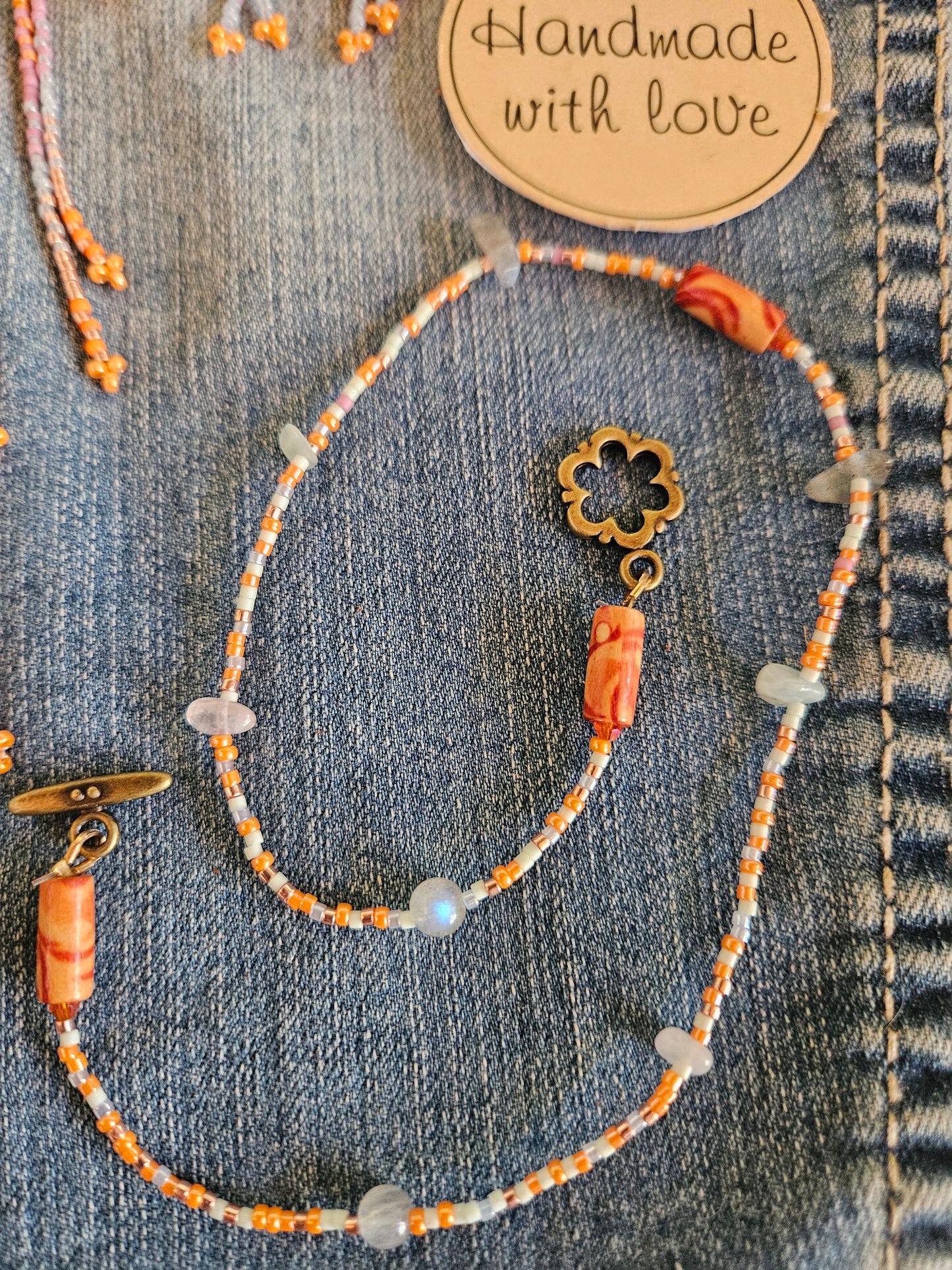 Pastel Chique Beaded Choker with Gemstones