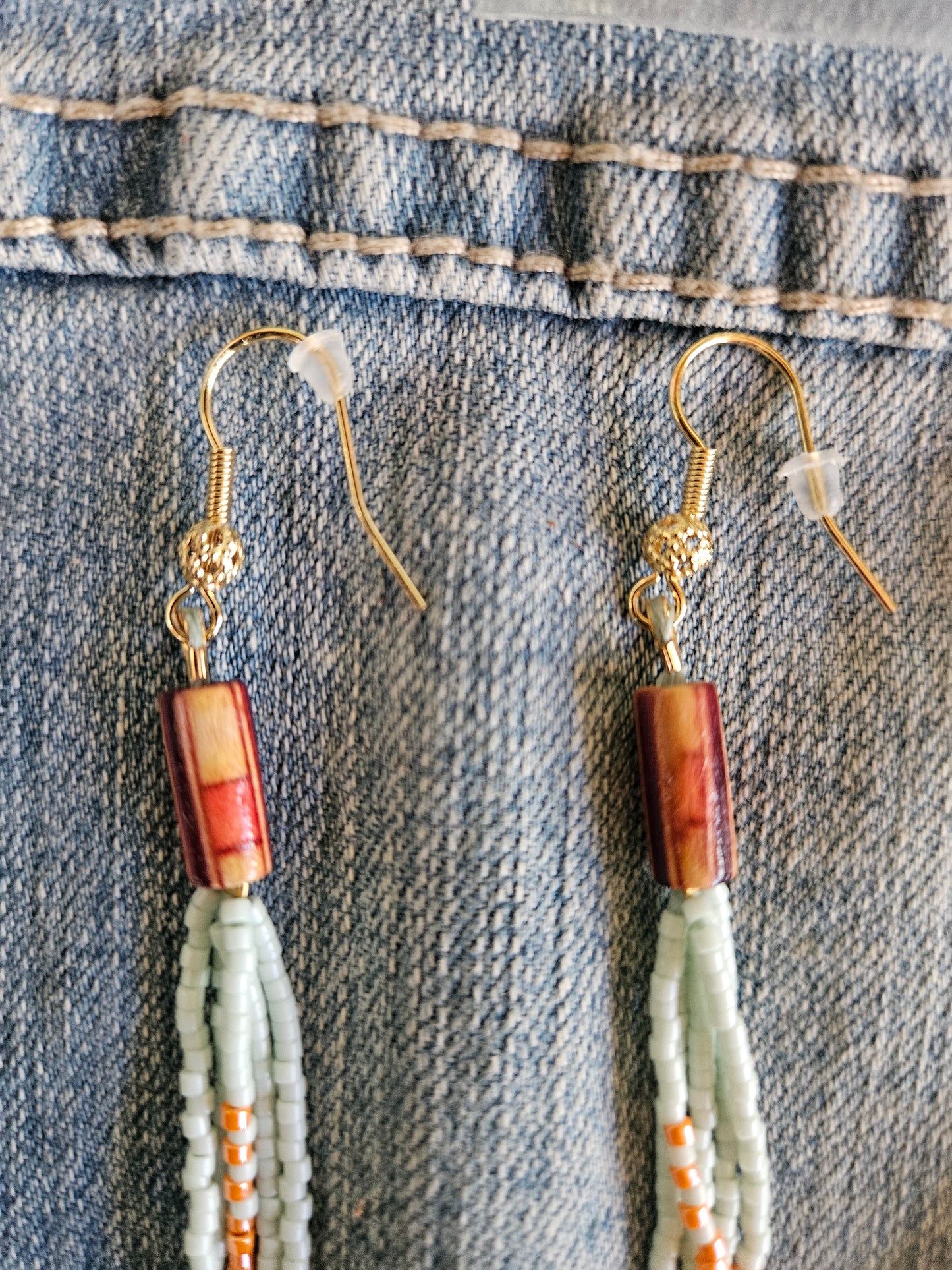Pastel Chique Long Fringe Earrings