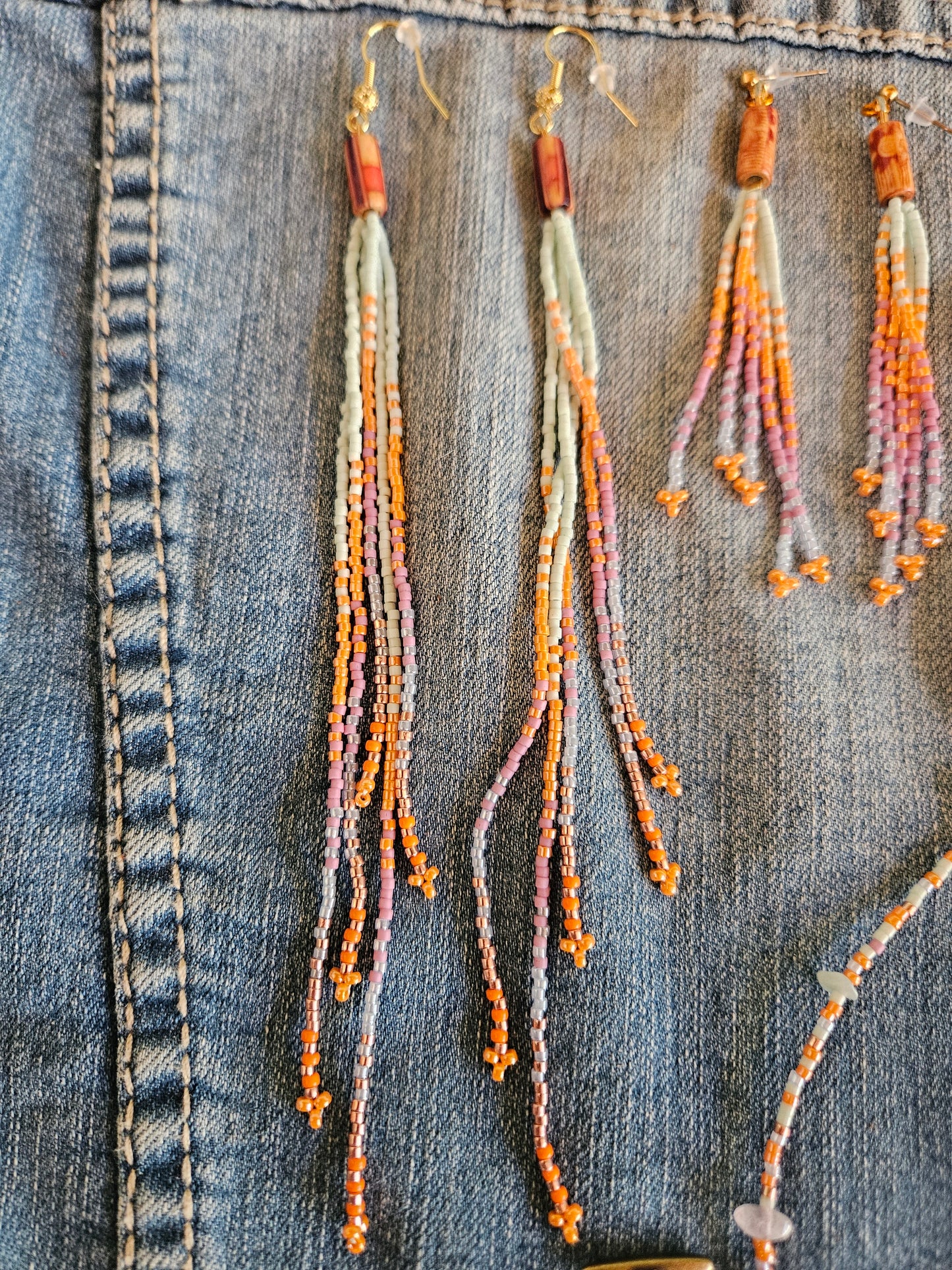 Pastel Chique Short Fringe Earrings