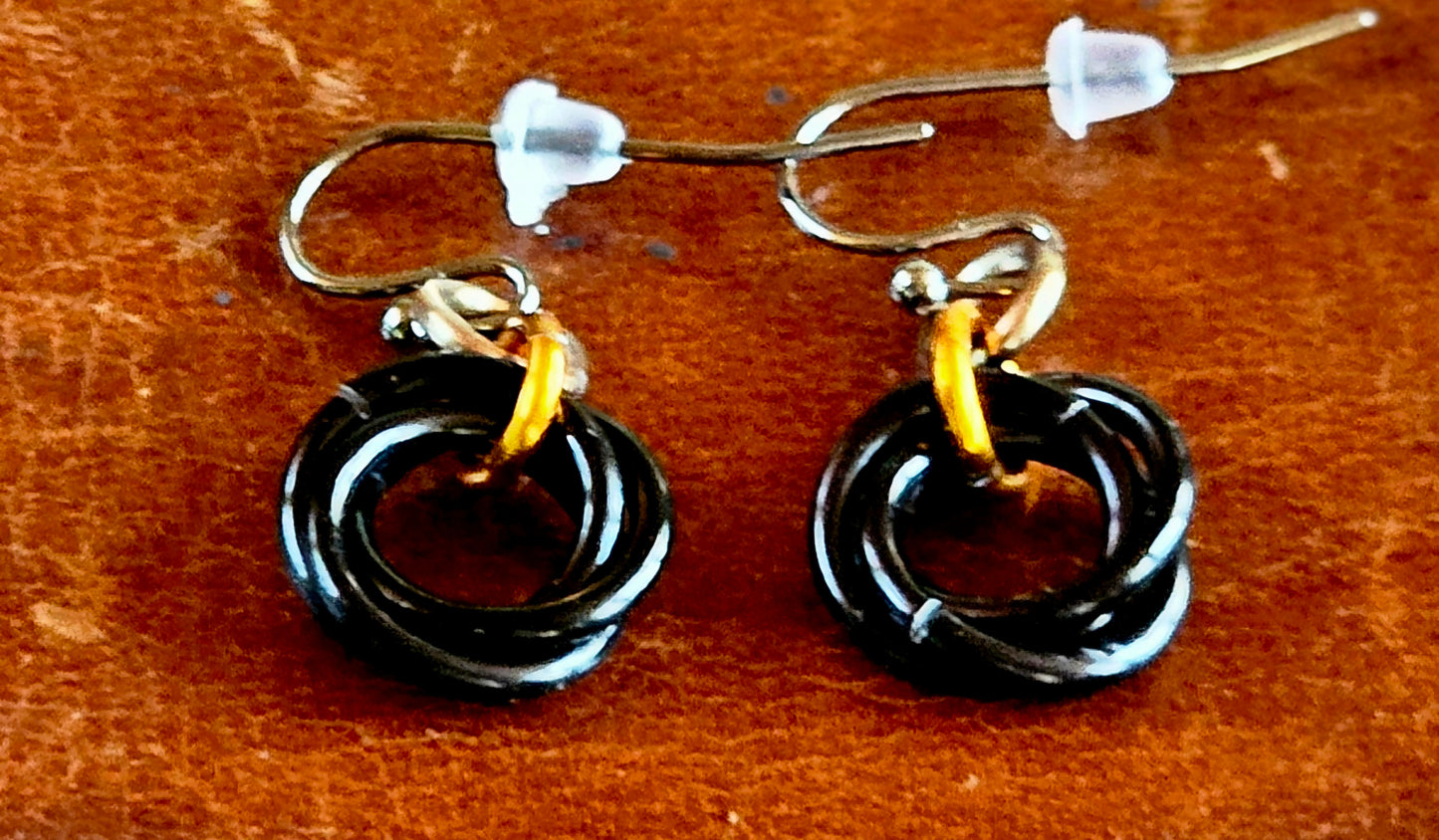 Tiny Mobius Flower Chain Maille Earrings