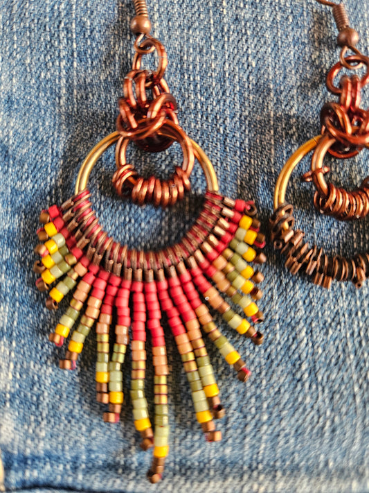 Indian Summer Collection ☀️ Feather Fringe Earrings