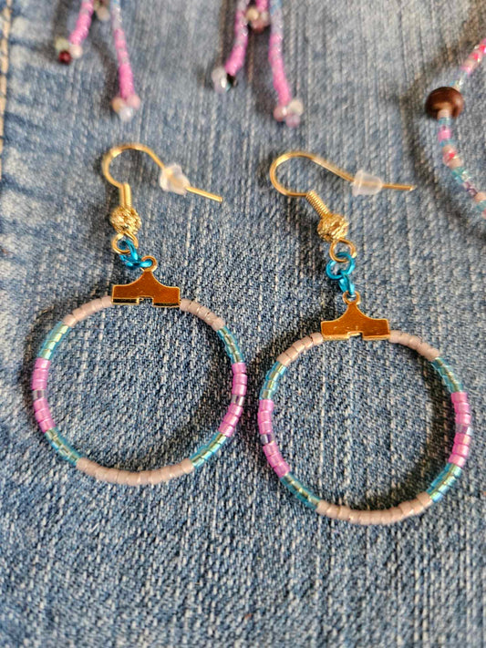 Ice Princess - Small Beaded Hoops