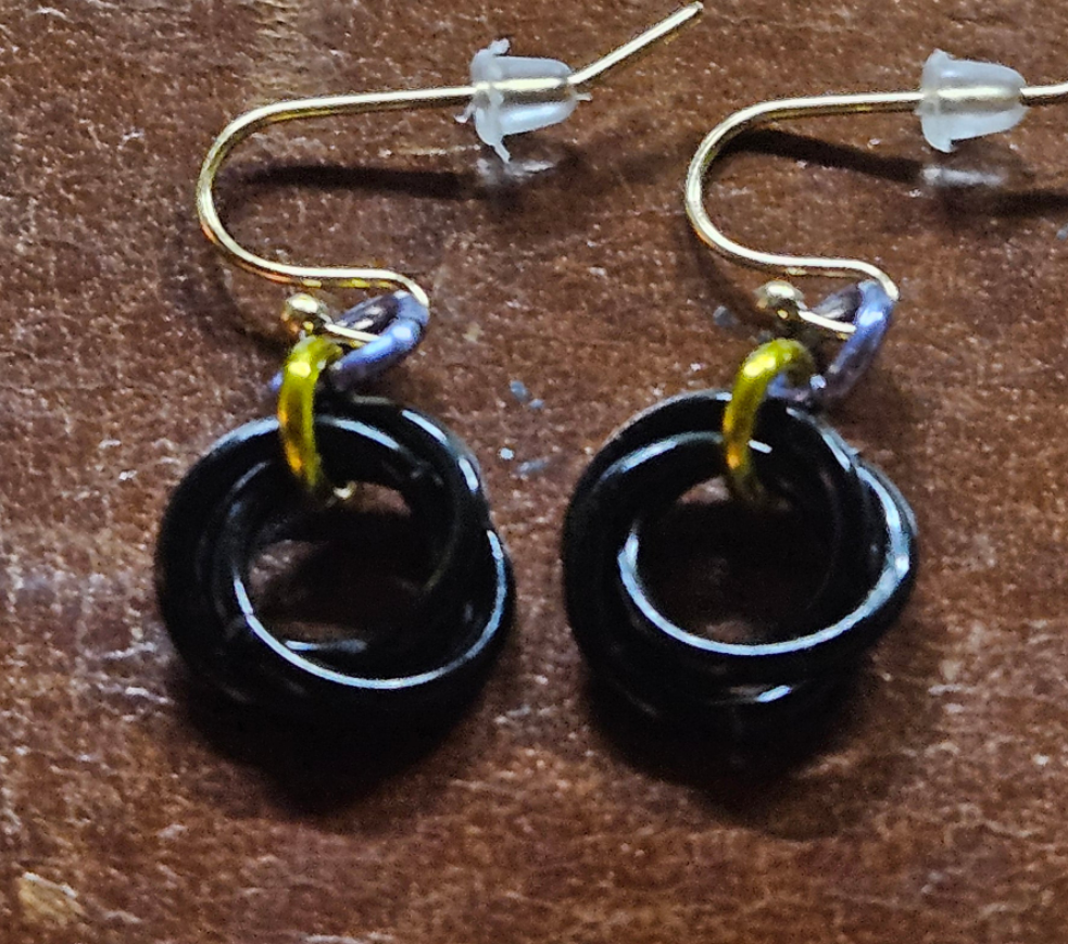 Tiny Mobius Flower Chain Maille Earrings