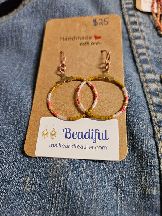 Cozy Velvet Collection  - Beaded Hoops