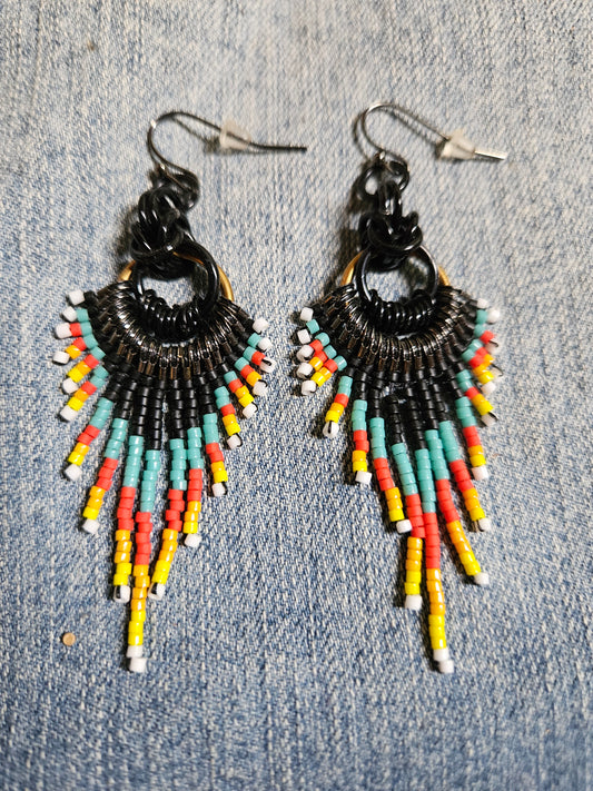 Indigenous inspiration Feather Fringe Earrings