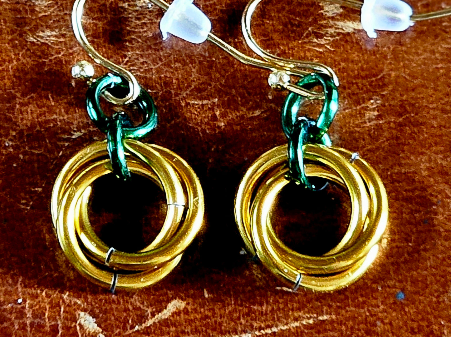 Tiny Mobius Flower Chain Maille Earrings