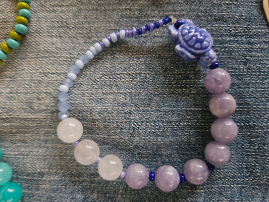 Beaded Bracelet- Turtle Love 🐢 💜