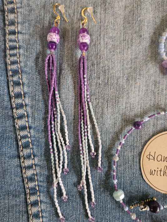Ice Queen - Long Fringe Earrings 💎💜