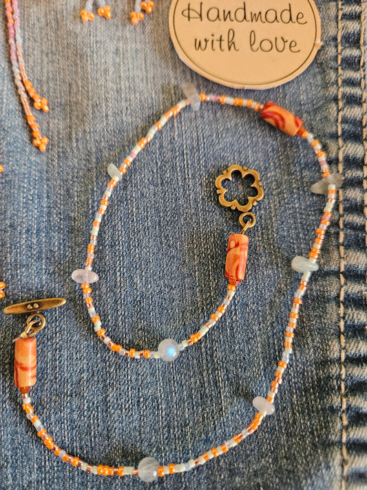 Pastel Chique Beaded Choker with Gemstones